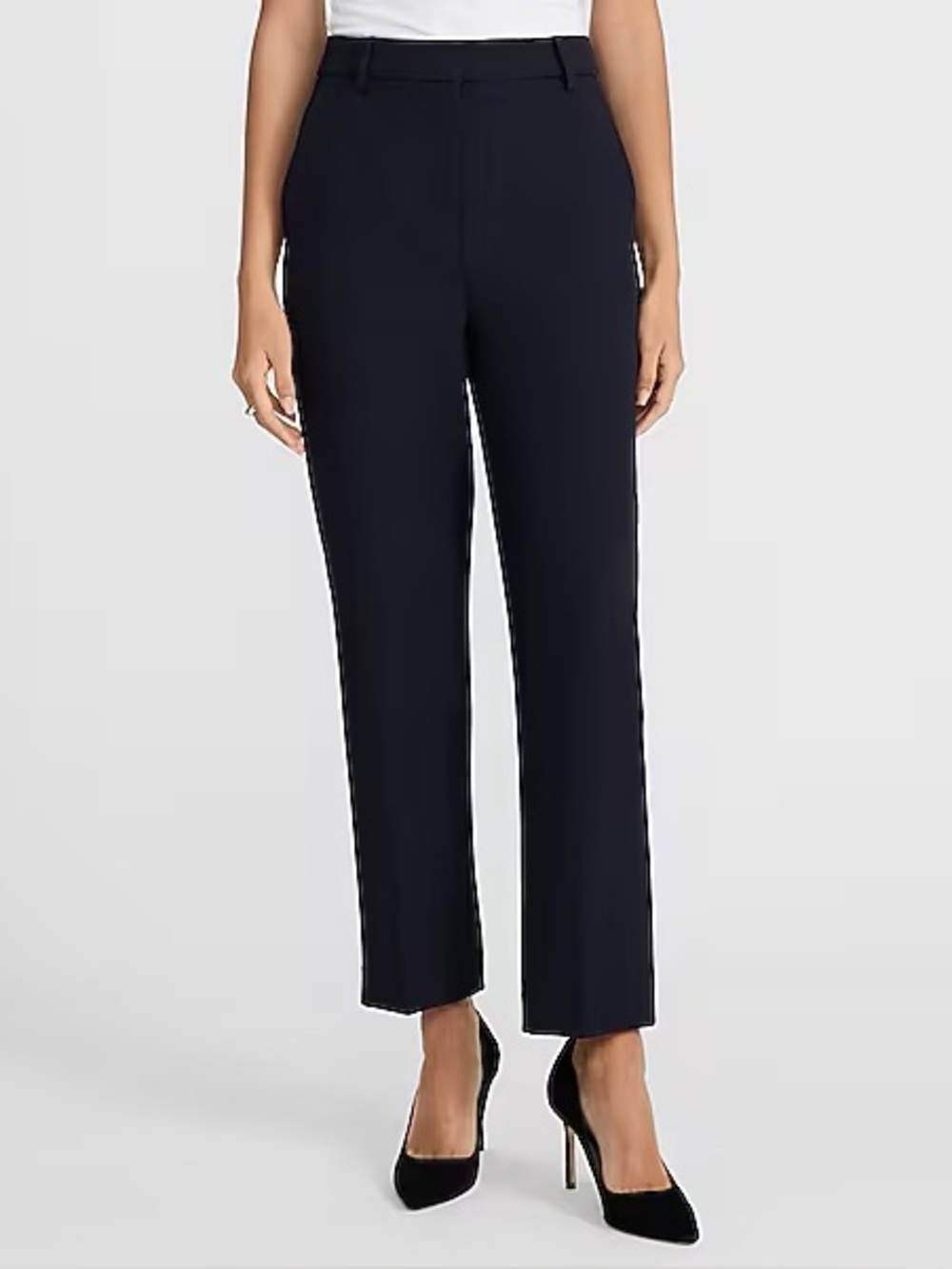 Express Women's Navy Straight-Leg Dress Pants 2 Short